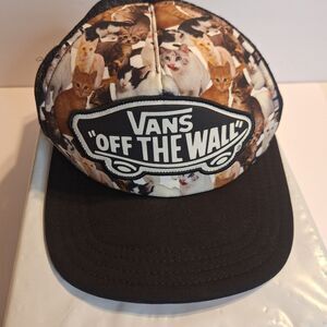 Vans  Off The Wall Cats Print Snapback Mesh Cap
